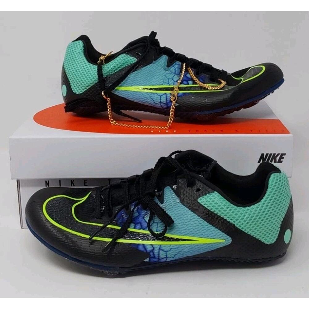 Nike Zoom Rival Sprint Track Spikes Black Green Blue Sz 7 Women/5.5 Men
